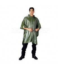 Poncho - Military 190T Polyester Dark Green Poncho with PVC coating